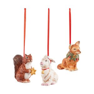 Karácsonyi függő dísz állatkás motívummal, 3 db, Nostalgic Ornaments kollekció- Villeroy & Boch