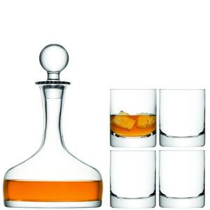 LSA Whisky ajándékszett, 4 pohárral (250ml), 1 karaffával (1.6l), áttetsző, kézzel készített