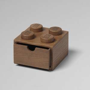 Fából készült asztali doboz 4-es, fiókkal, többféle - LEGO Szín: dub - tmavě mořený