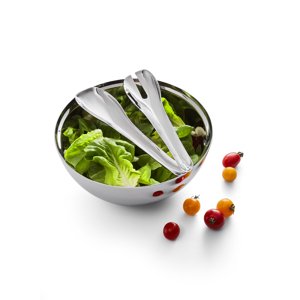 Insalata rozsdamentes acél salátás tál, evőeszközökkel - Philippi