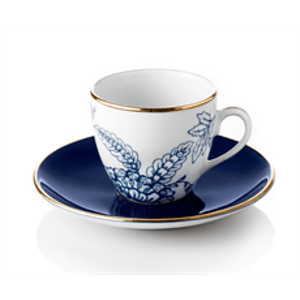 Török kávé szett, 4 csésze csészealjjal, kék "Toile" - Selamlique