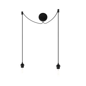 Lámpabúra függeszték Cannonball black cluster 2 Ø 12cm L 2,5 m - UMAGE