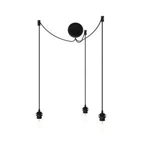 Lámpabúra függeszték Cannonball black cluster 3 Ø 12cm L 2,5 m - UMAGE