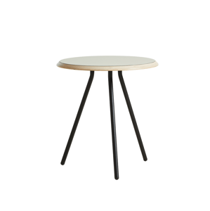 Dohányzóasztal "Sorround", 4 változat - Woud Variáns: Ø 45 cm - laminát, szürke | fekete lábak (48,3 cm)