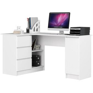 Sarok íróasztal - Akord Furniture - 155 cm - fehér (bal)