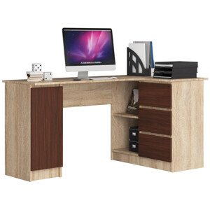 Sarok íróasztal - Akord Furniture - 155 cm - sonoma tölgy / wenge