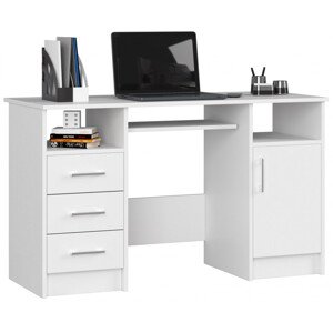 Íróasztal - Akord Furniture - 124 cm - fehér