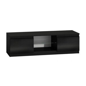 TV szekrény - Holzmeister - 140 cm - magasfényű fekete