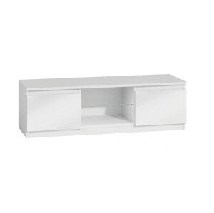TV szekrény - Holzmeister - 140 cm - magasfényű fehér