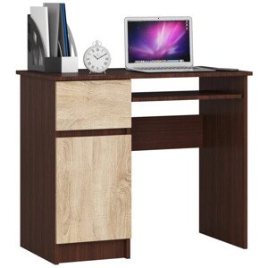 Íróasztal - Akord Furniture - 90 cm - wenge / sonoma tölgy (bal)