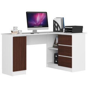 Sarok íróasztal - Akord Furniture - 155 cm - fehér / wenge