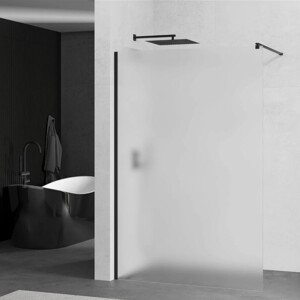 Mexen Kioto walk-in zuhanyfal - tejüveg / fekete profil - 80 cm (800-080-101-70-30)