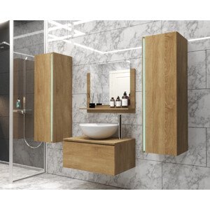 Venezia Alius A1 fürdőszobabútor szett + mosdókagyló + szifon (arany tölgy)