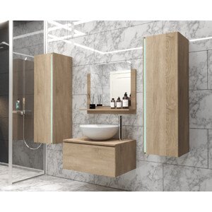 Venezia Alius A1 fürdőszobabútor szett + mosdókagyló + szifon (sonoma tölgy)
