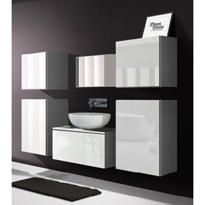Venezia Alius A19 fürdőszobabútor szett + mosdókagyló + szifon (fényes fehér)