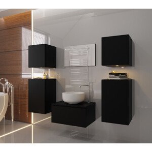 Venezia Alius A19 fürdőszobabútor szett + mosdókagyló + szifon (matt fekete)
