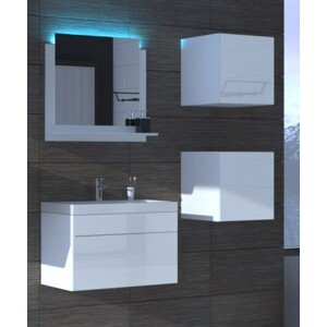 Venezia Alius A21 fürdőszobabútor szett + mosdókagyló + szifon (fényes fehér)