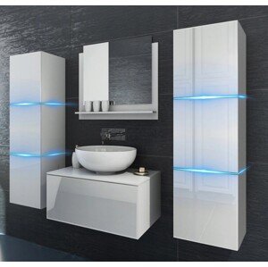 Venezia Alius A3 fürdőszobabútor szett + mosdókagyló + szifon (fényes fehér)