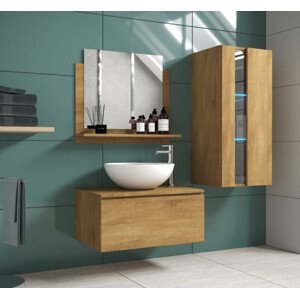 Venezia Alius A34 fürdőszobabútor szett + mosdókagyló + szifon (arany tölgy)