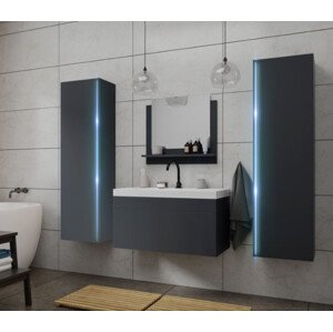 Venezia Dream II. fürdőszobabútor szett + mosdókagyló + szifon - 80 cm (antracit)