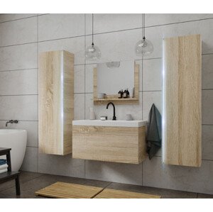 Venezia Dream II. fürdőszobabútor szett + mosdókagyló + szifon - 80 cm (sonoma tölgy)