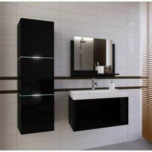Venezia Ibiza I. fürdőszobabútor szett + mosdókagyló + szifon (fényes fekete)