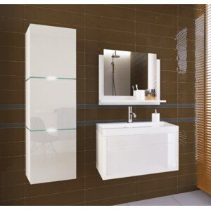 Venezia Ibiza I. fürdőszobabútor szett + mosdókagyló + szifon - 80 cm (fényes fehér)