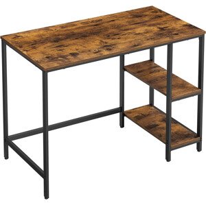 Íróasztal / számítógépasztal polcokkal - Vasagle Loft - 100 x 50 cm