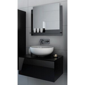 Venezia Mode fürdőszobabútor + tükör + mosdókagyló + szifon - 60 cm (fényes fekete)