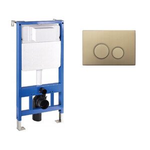 Mexen Fenix Slim beépíthető WC tartály + Fenix-02 arany nyomólap (60100-600504)