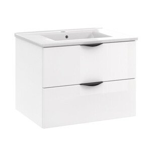 Mirano Vera II fürdőszobabútor + mosdókagyló + szifon - 60 cm (magasfényű fehér)