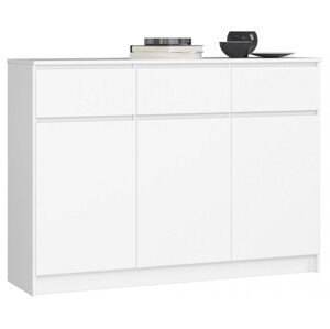 Komód - Akord Furniture K140-3D3SZ - fehér
