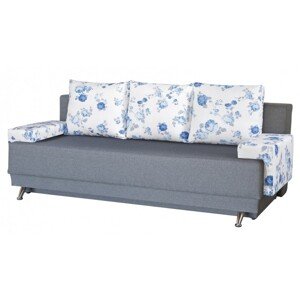 Roma Kihúzható kanapé Grey Blue Anemone 205x90x86 cm, tárolóládával