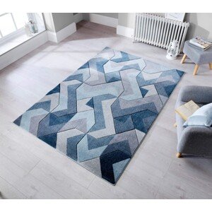 Aurora Denim Blue kézzel készített szőnyeg, Flair szőnyegek, 160 x 230 cm, 100% polipropilén, kék