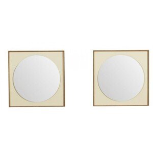 Circle Dupla tükör, Heinner, 60 x 10 x 60 cm, MDF/üveg, krémszín/barna
