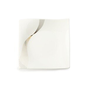 Maxwell & Williams Tányér, 15 x 15 cm, porcelán, fehér/arany