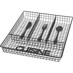 Konyhai étkészlet rendezési támaszték, 32,3 x 26 x 4,5 cm, fém, fekete