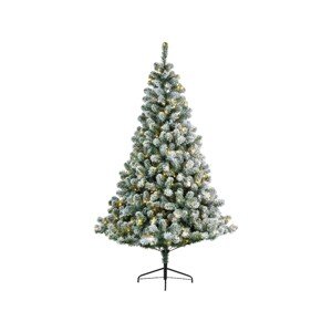 Lumineo Fenyőfa műhóval , 180 cm, 260 LED-uri, zöld/fehér