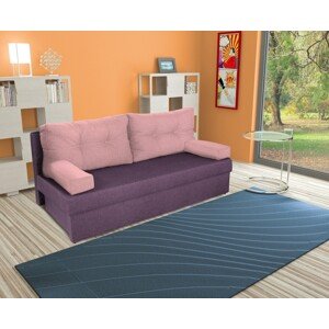 Alfi Kihúzható kanapé 192x80x77 cm tárolóládával, Purple/Pink Flamingo