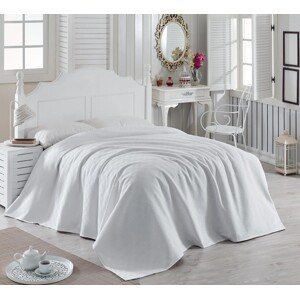 Bella Carine by Esil Home Kétszemélyes ágytakaró, 200x240 cm, 100% pamut, fehér