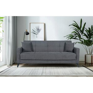 Fabio Kihúzható kanapé, 3 személyes, 215x82x92 cm, világosszürke