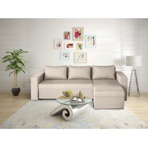 Napoli megfordítható kihúzható kanapé, tárolóládával, bézs 247x148x78 cm