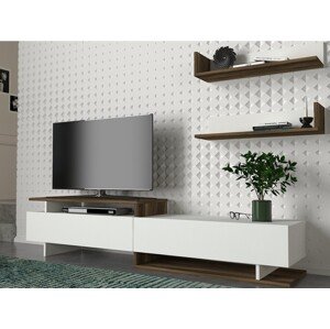 Nirvana TV Komód 2 polccal, Furny Home, 180x35.6x40 cm, fehér/barna