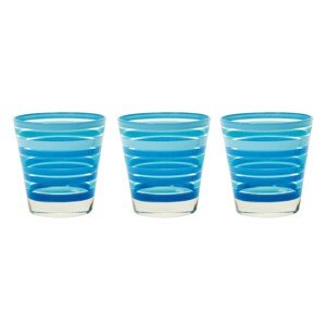 3 pohár készlet, Chic & Shock, Excelsa, 300 ml, üveg, kék