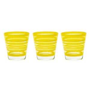 3 pohár készlet, Chic & Shock, Excelsa, 300 ml, üveg, sárga
