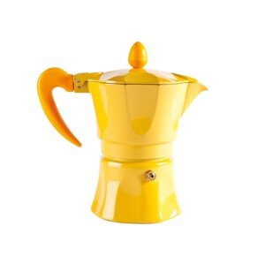 Kávéfőző, Aroma Color, Excelsa, 3 csésze, alumínium, sárga