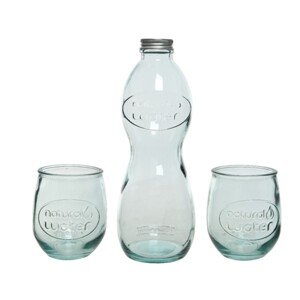 Üvegkészlet és 2 pohár, Decoris, üveg, átlátszó