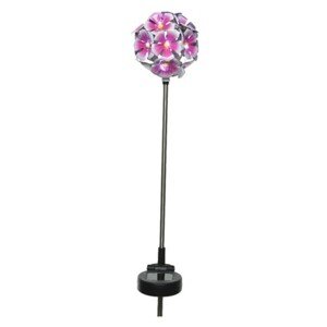 Virágos kerti lámpa, Lumineo, 10x81 cm, 17 LED, rózsaszín