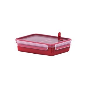 Téglalap alakú serpenyő tetővel, Tefal, Clip & Micro, 1,2 L, műanyag, piros