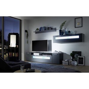 Nappali bútor, New Vision, 1 x szép, 1 x TV szekrény, 1 fali szekrény, PAL / MDF, fekete